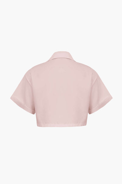 Janice | Stylisches Kurzarm Crop Shirt mit kragen