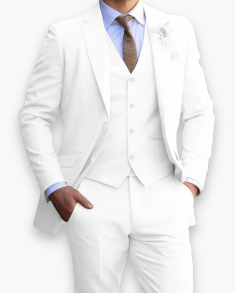 Herren Slim Fit Anzug Beige | Dreiteilig Hochzeit Elegant