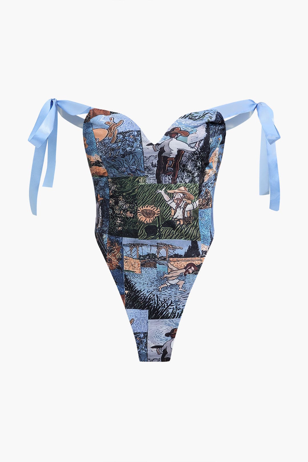 Andrea | Kunstvolle Corsage & Cargohose mit Retro-Print