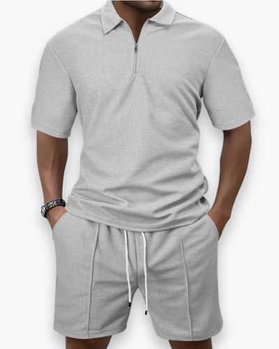Herren Freizeit Set mit Zipper Polo | Leichtes Sommer Outfit