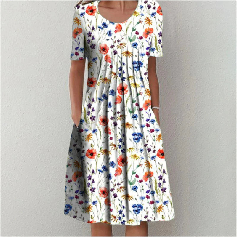 Grace | Effortless Floral Pocket Midi Dress