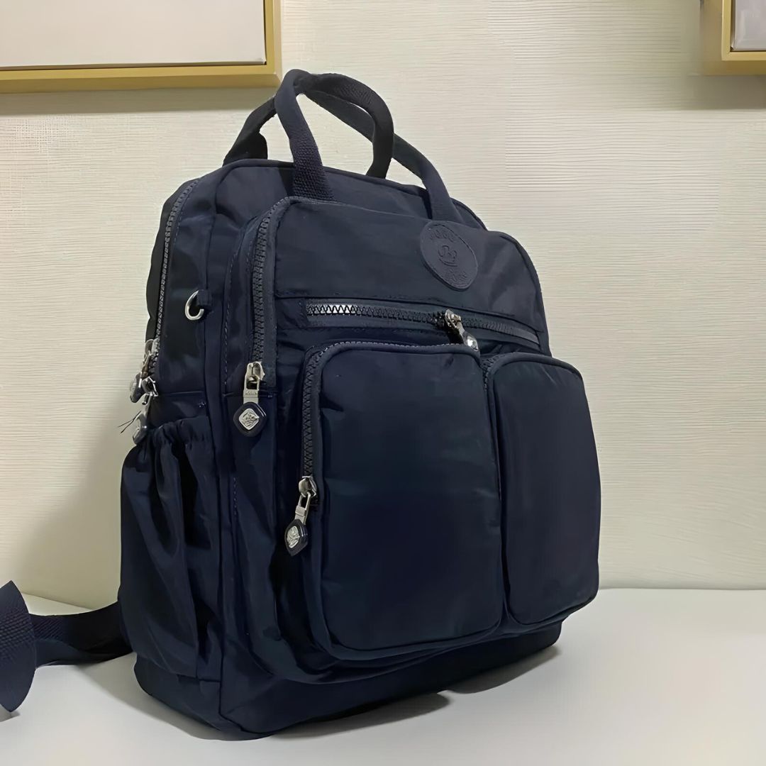 Gepolsterter Damen Rucksack Mit Seitentaschen | Mit Reißverschluss