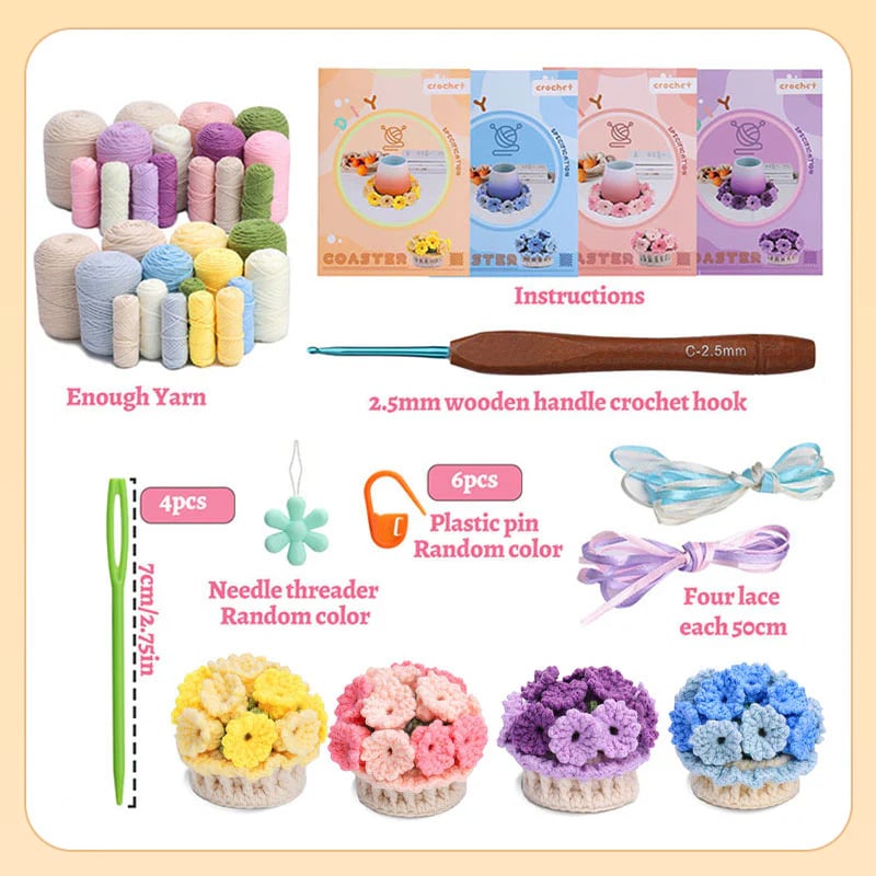 2+2 Gratis | GarnBlüte™ Stressfreier Häkelspaß