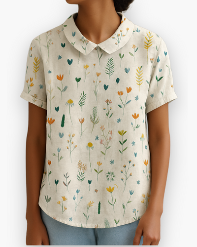 Damen Verspielte Wildblumen Bluse | Sommerlich Elegant