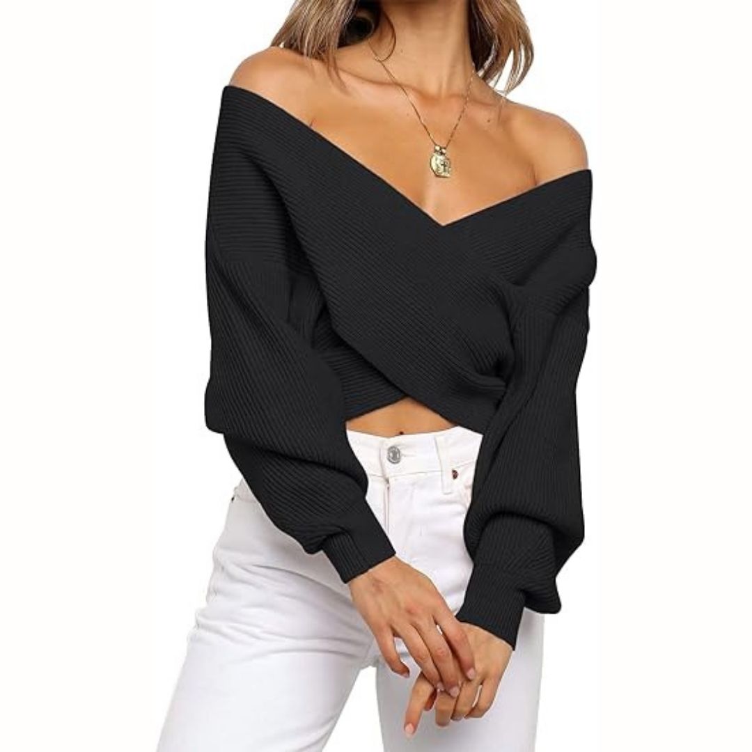 Alisa - Strickpullover mit V-Ausschnitt