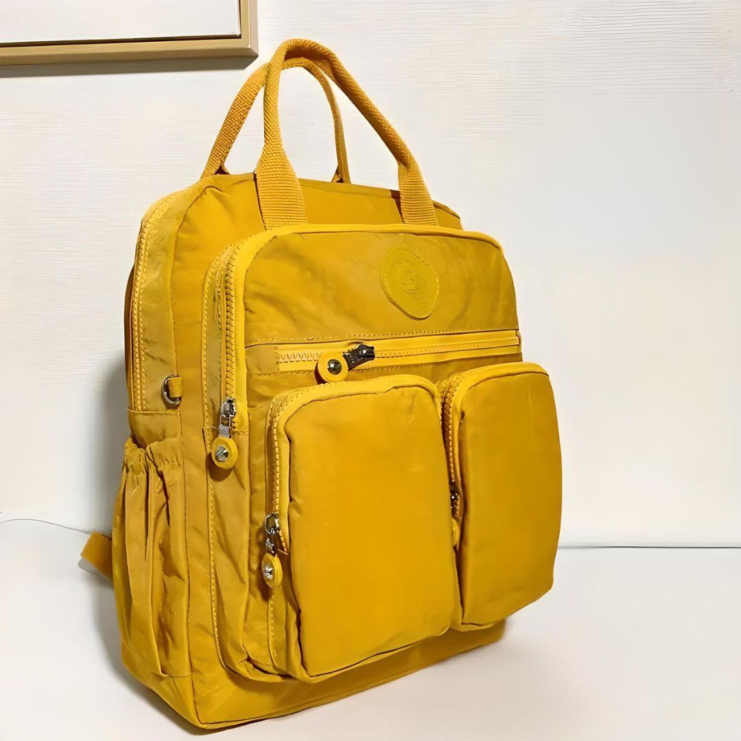 Gepolsterter Damen Rucksack Mit Seitentaschen | Mit Reißverschluss