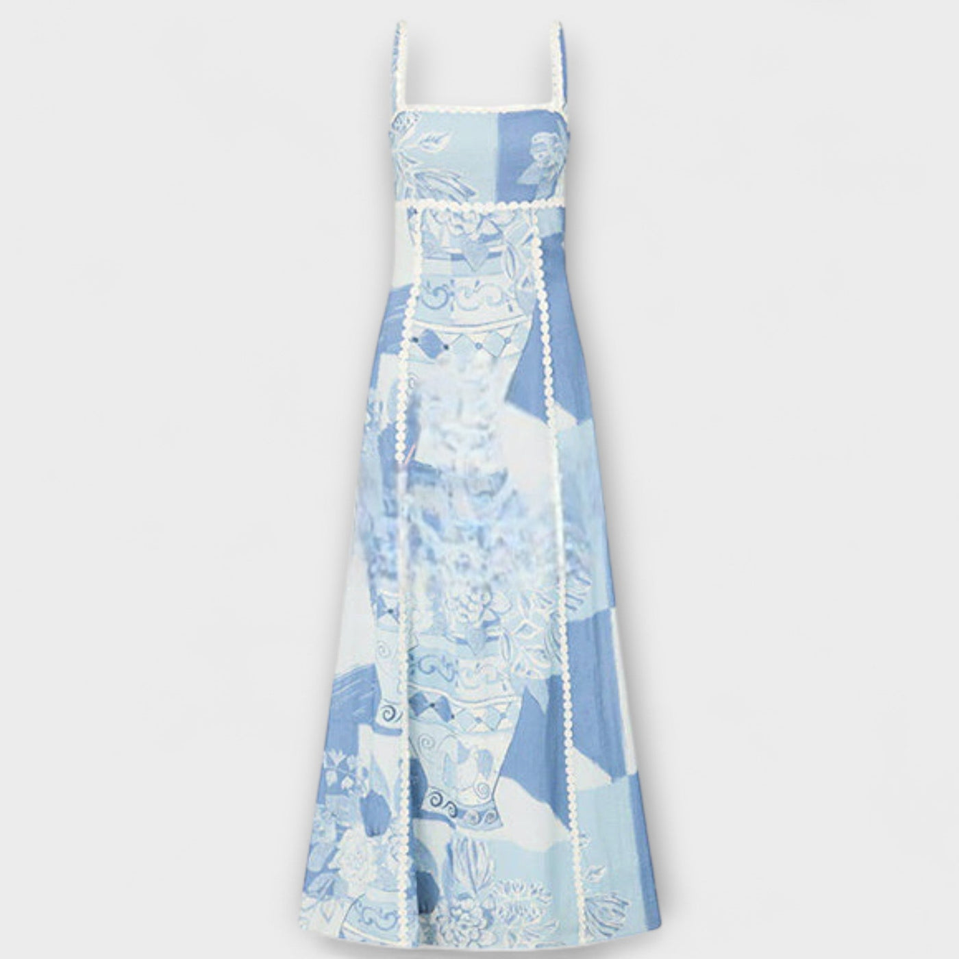 Terazza Ric Rac - Ausgestelltes Maxikleid mit Slip-Design aus Leinen