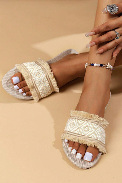 Slides de plage frangés