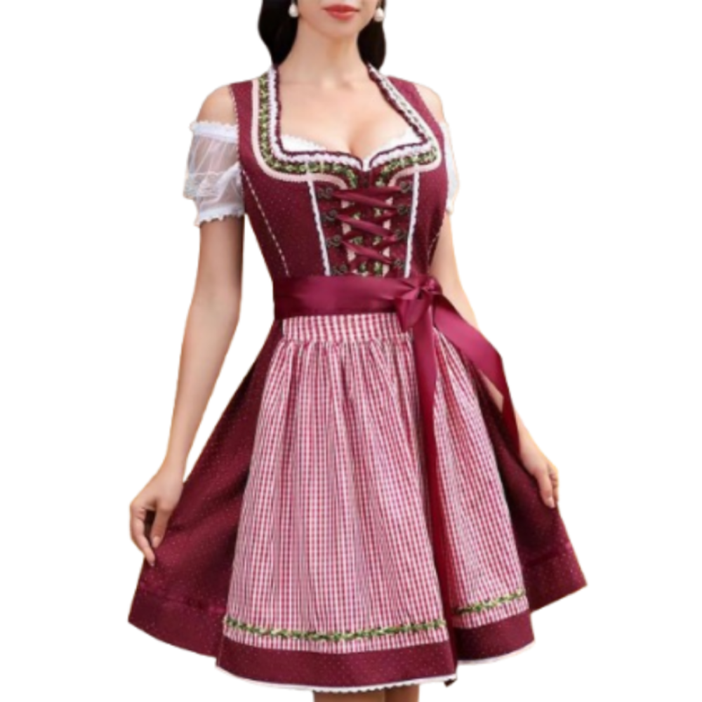 Damen Elegantes Trachtenkleid | Dirndl Kleid für Oktoberfest