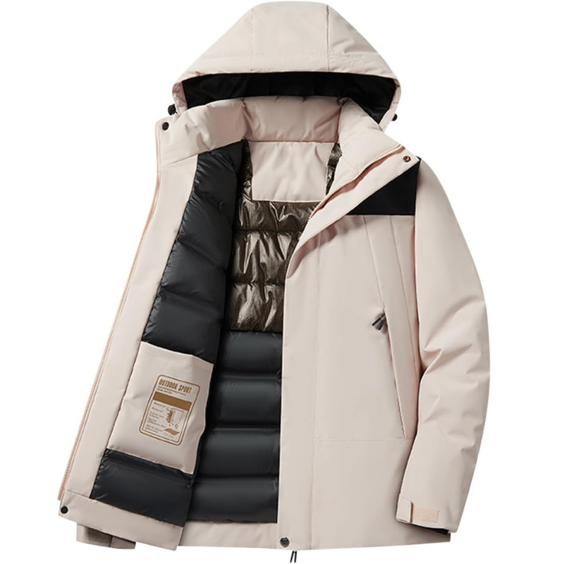Skijacke mit Kapuze und Taschen | Winterjacke