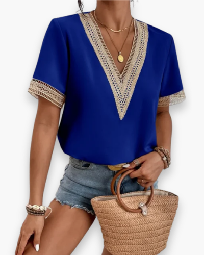 Damen Elegantes V-Ausschnitt Oberteil | Zeitlos