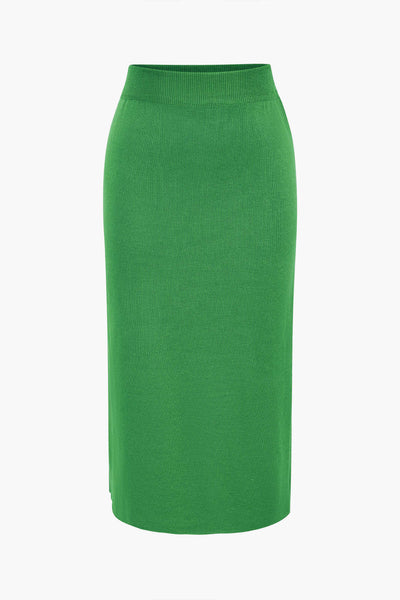 Amelie | Elegantes Strick-Set mit Peplum-Top & Bleistiftrock