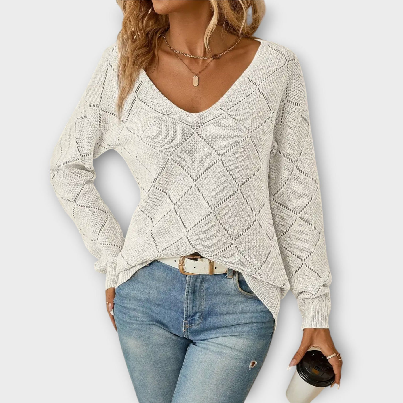 Off-Shoulder-Pullover mit V-Ausschnitt – müheloser Chic für jeden Anlass