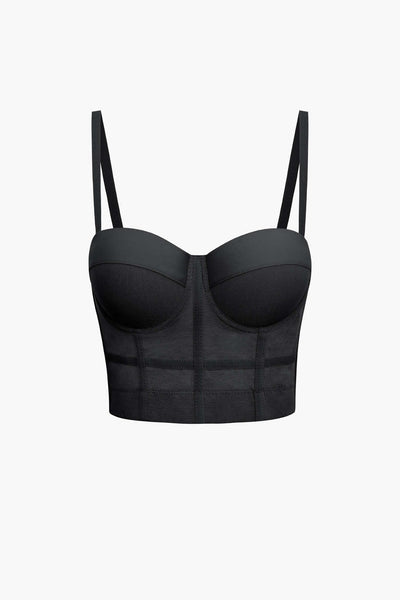Ida | Figurbetontes Bustier-Top mit Bügel-Cups und transparenter Mesh-Struktur