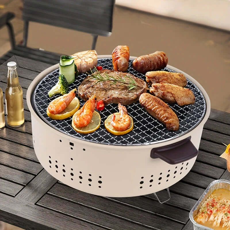 GrillMate Kompakte Rauchfreie Elektrische Grill – Für Innen- und Außenküche