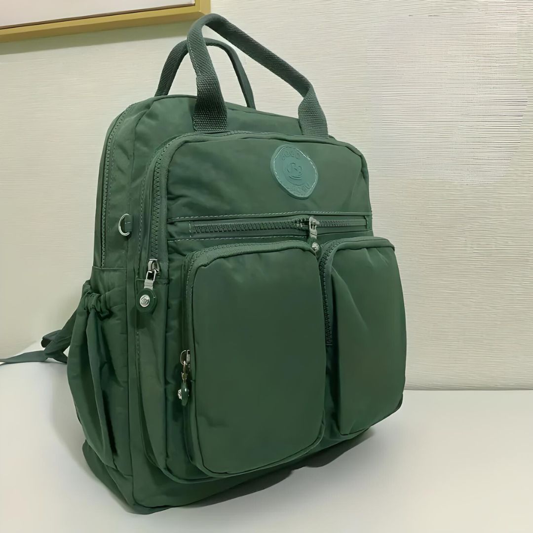 Gepolsterter Damen Rucksack Mit Seitentaschen | Mit Reißverschluss