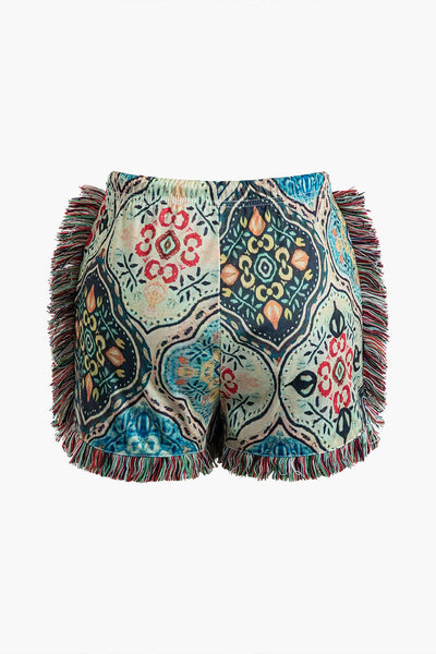 Greta | Verspieltes Zweiteiler-Set mit Boho-Print & Fransen