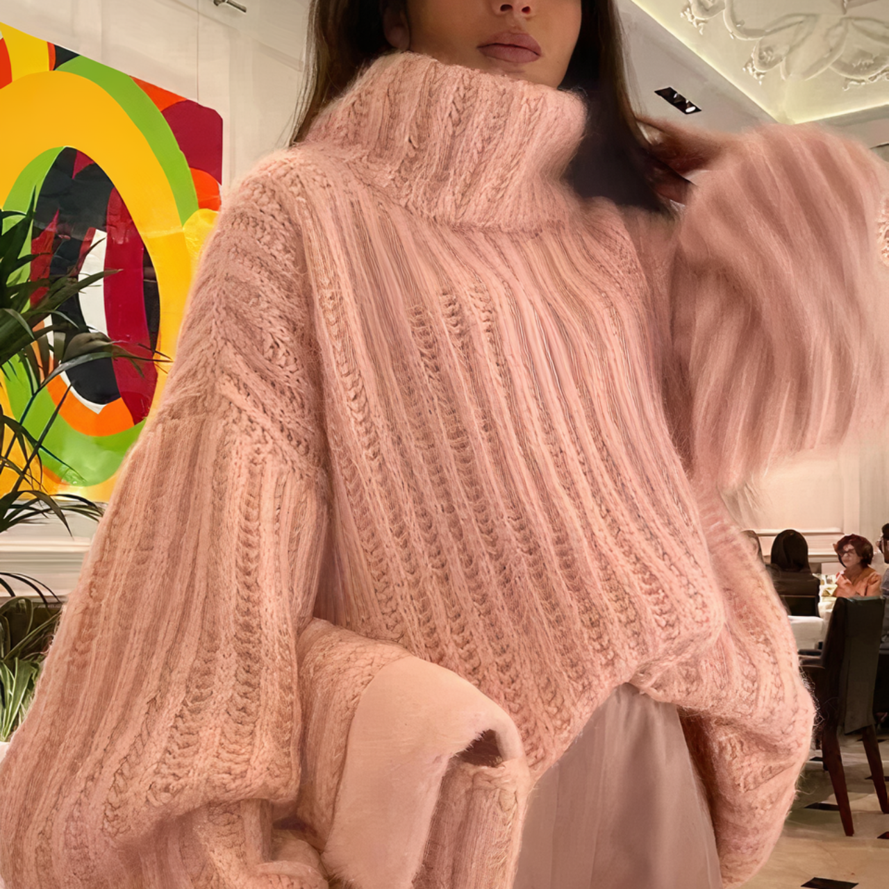 Übergroßer Strickpullover für Damen