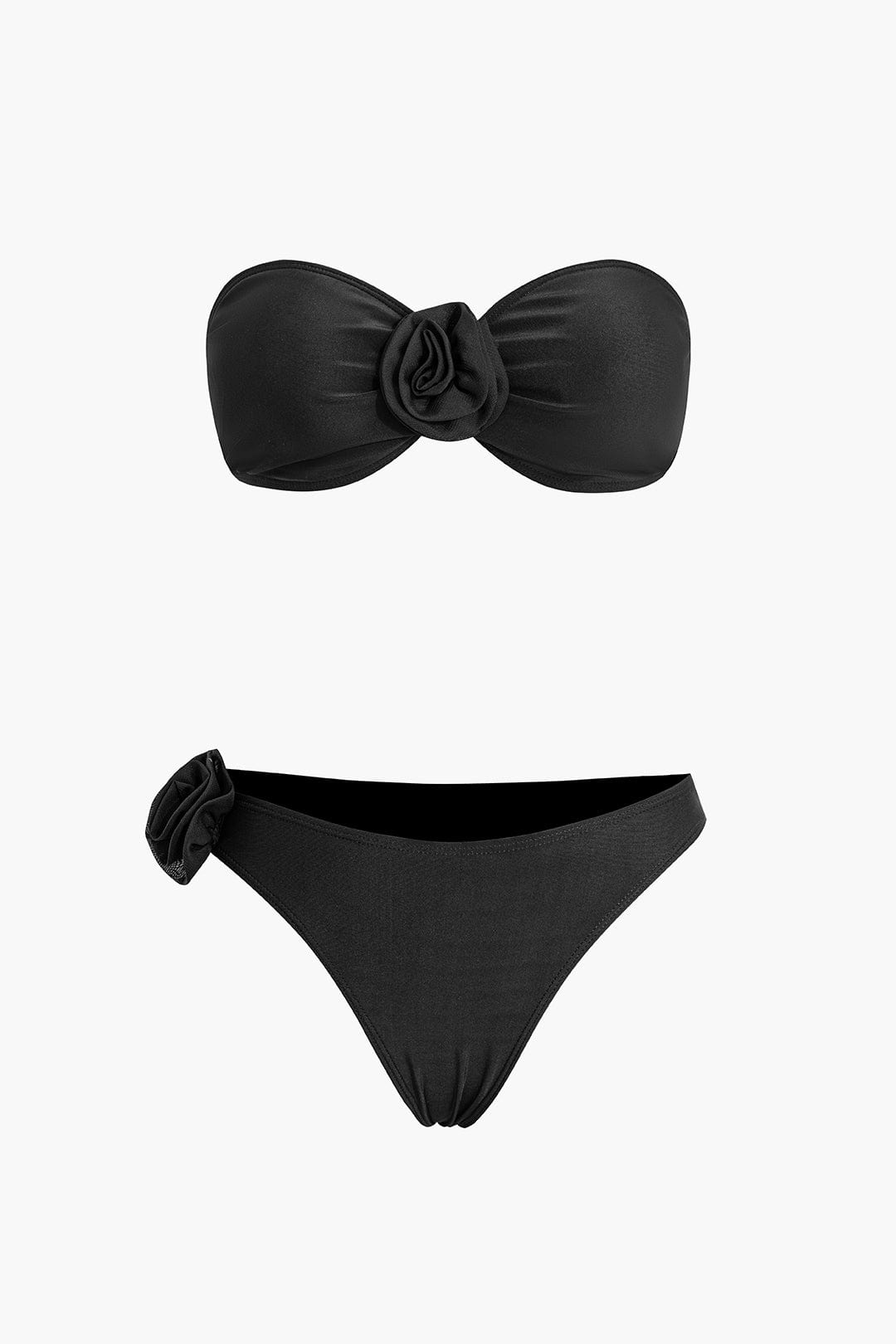 Jessica | Bandeau-Bikini-Set mit 3D-Blumen-Details und figurbetonter Passform