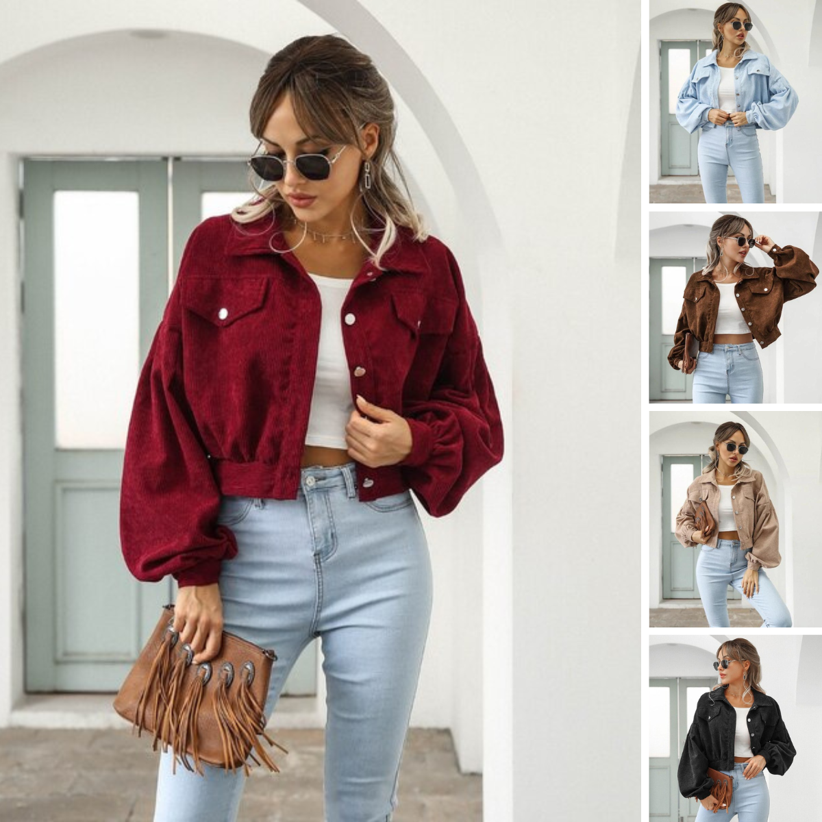 Gekürzte Jacke für Damen