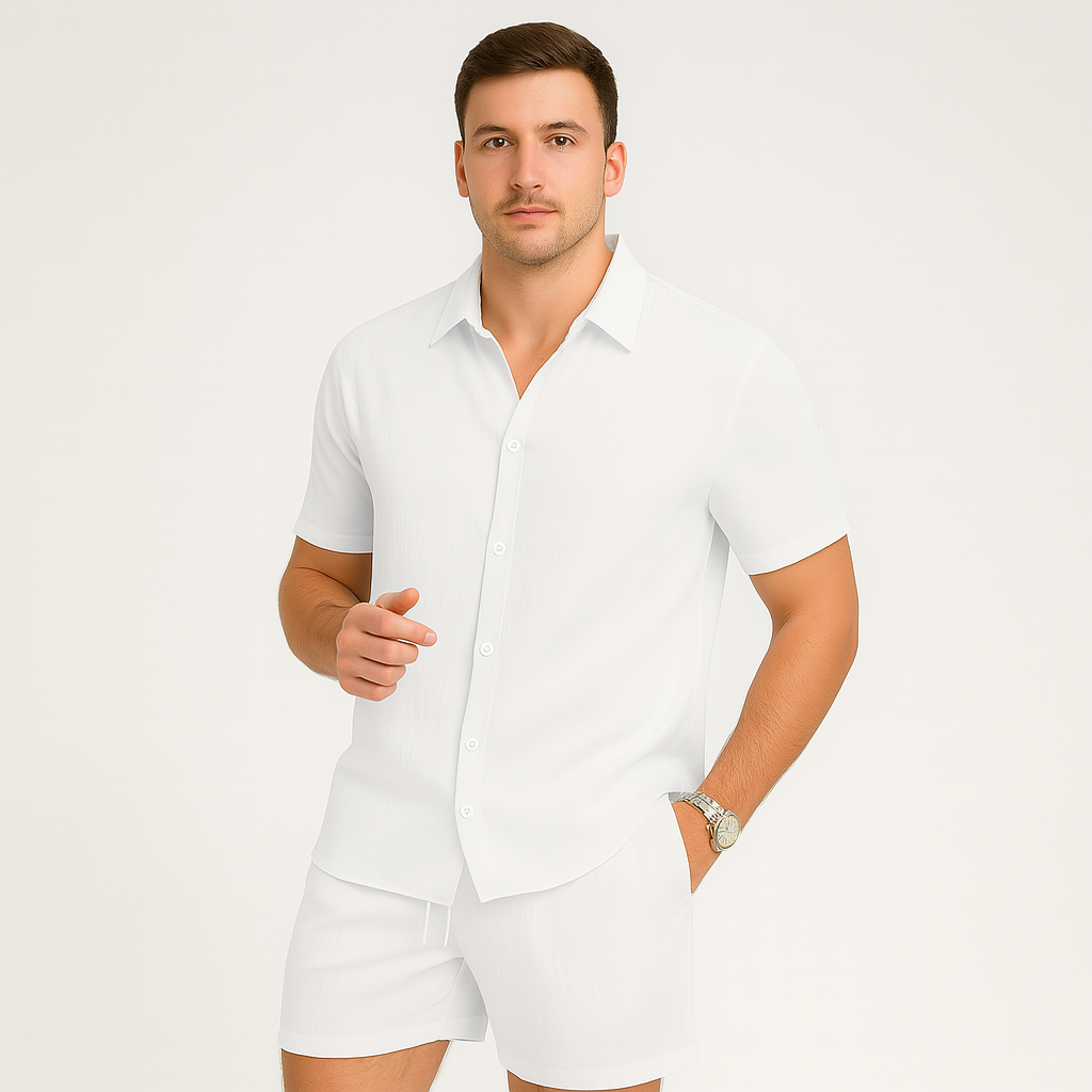 2-teiliges Sommer-Set für Herren – Lässiges Kurzarm-Top und passende Shorts