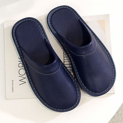 Herren Hausschuhe zum Hineinschlüpfen mit Strukturierter Oberfläche und Genähter Sohle