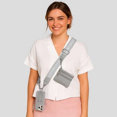 SecureZip | Stilvolle Crossbody-Telefonhalterung mit Geldbörse