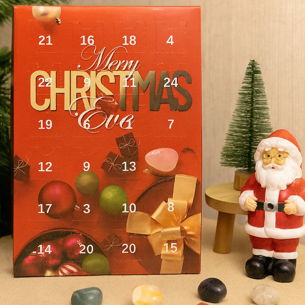 GemAura | Kristall-Adventskalender mit 24 natürlichen Edelsteinen