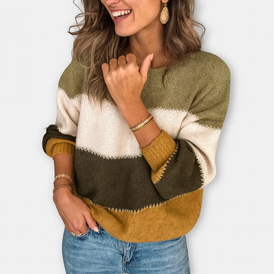 Colorblock Strickpullover – Lässiger Charme