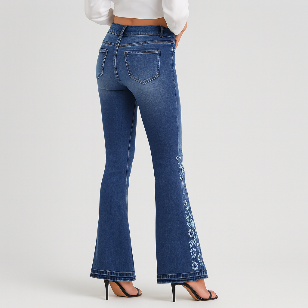 Yve – Damen Stretch-Schlagjeans – Lässiger Schlaghosenstil