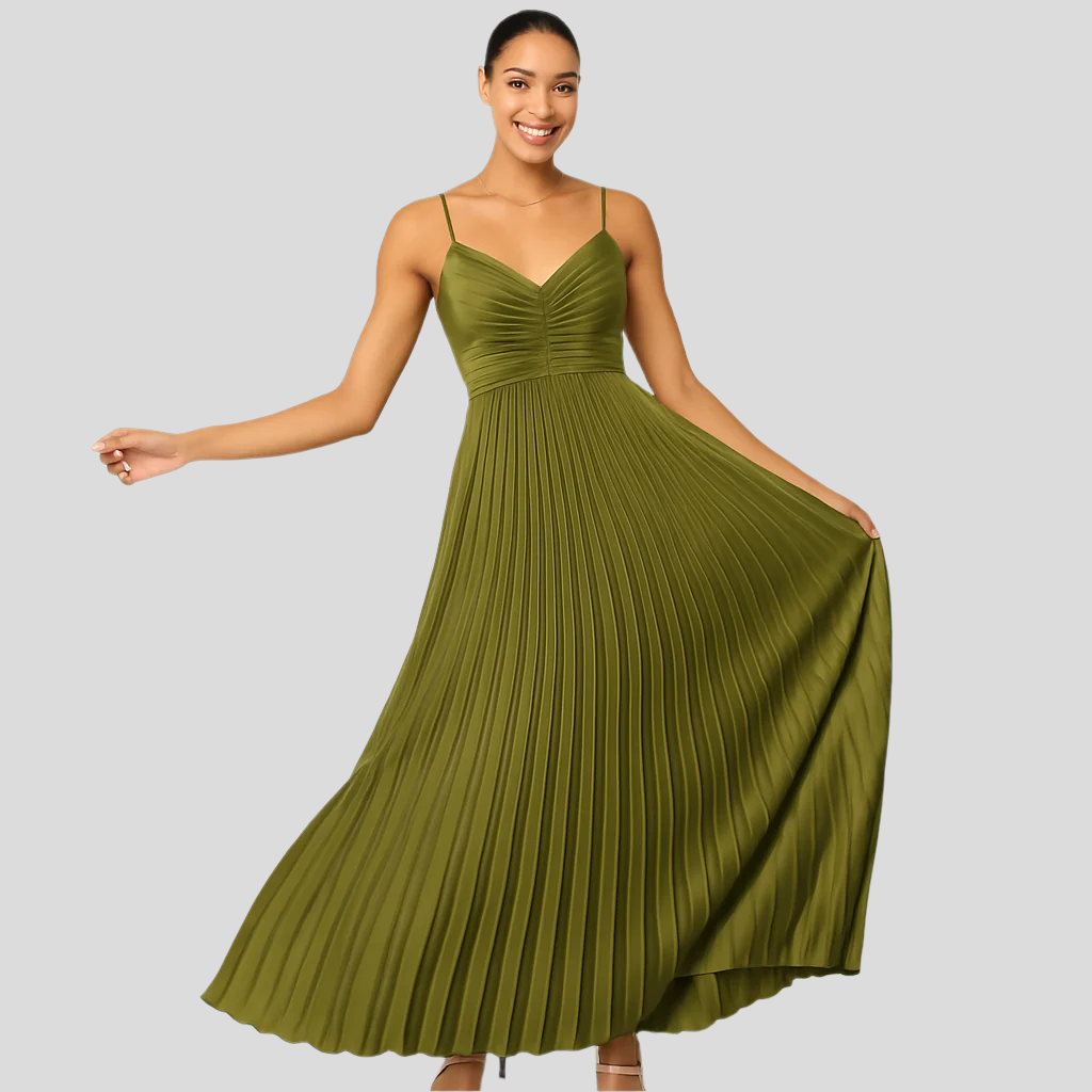 Elise – Plissierter Midikleid für elegante Anlässe