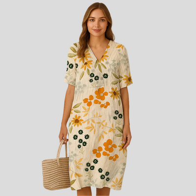 Elena Bloom Legeres Midi-Kleid – Blümchenleichtes Sommer-Eleganz-Kleid