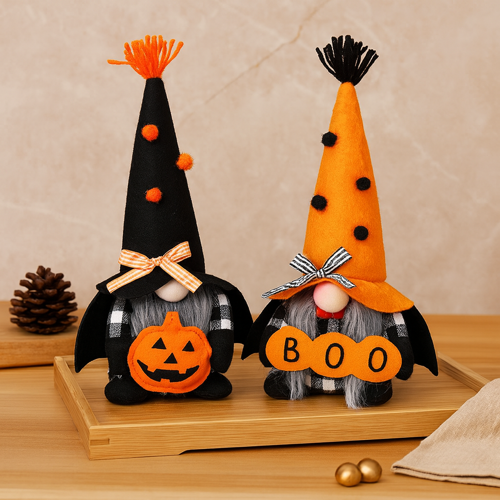 Crawlwick | Halloween-Zwerg- & Kürbis-Banner-Set aus Polyester