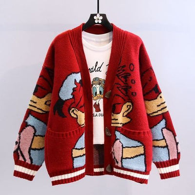 Ingrid | Donald Cartoon Pullover Oberteil