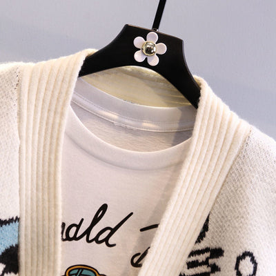 Ingrid | Donald Cartoon Pullover Oberteil