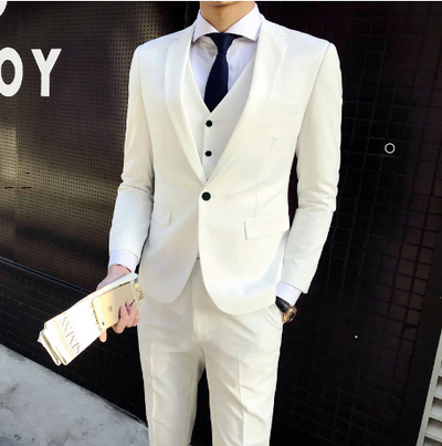 Dreiteiliger Slim Fit Anzug Herren