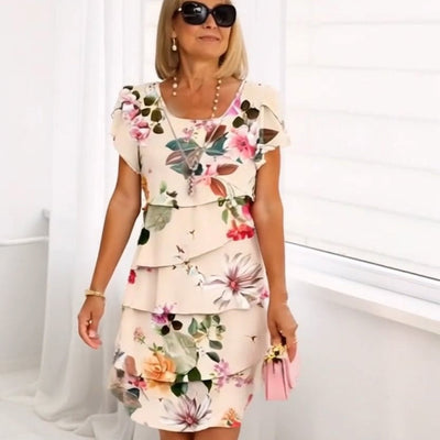 Kaskadenförmiges Sommer Blumenkleid