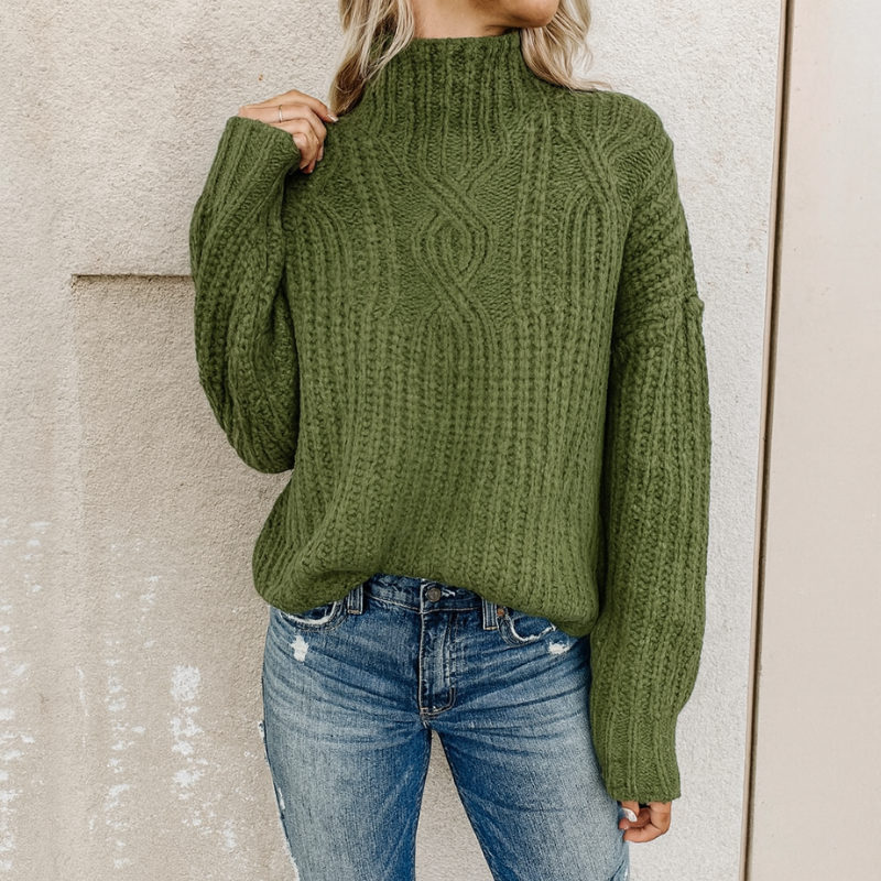 Elegantes Damen Rollkragen-Sweatshirt – warmer, zeitloser Pullover für jeden Anlass