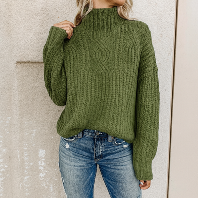 Elegantes Damen Rollkragen-Sweatshirt – warmer, zeitloser Pullover für jeden Anlass