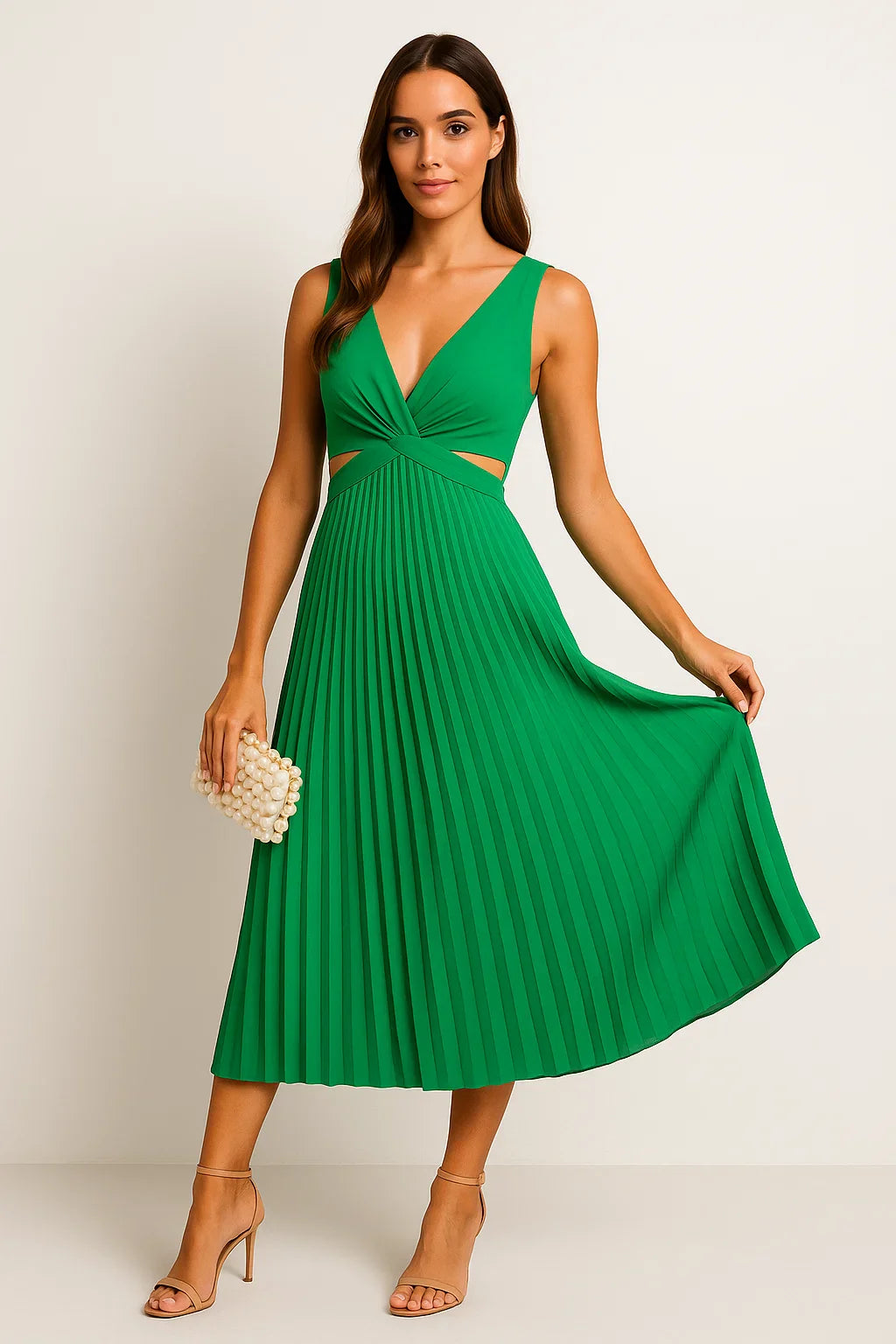 Elegantes plissiertes Abendkleid