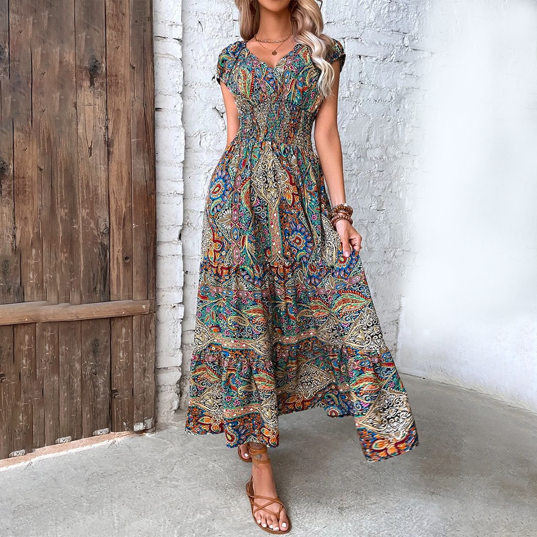 Boho Bedrucktes Ibiza Kleid