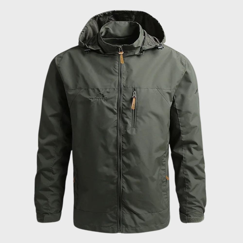 Herren Outdoor-Regenjacke mit Kapuze | Wasserabweisend