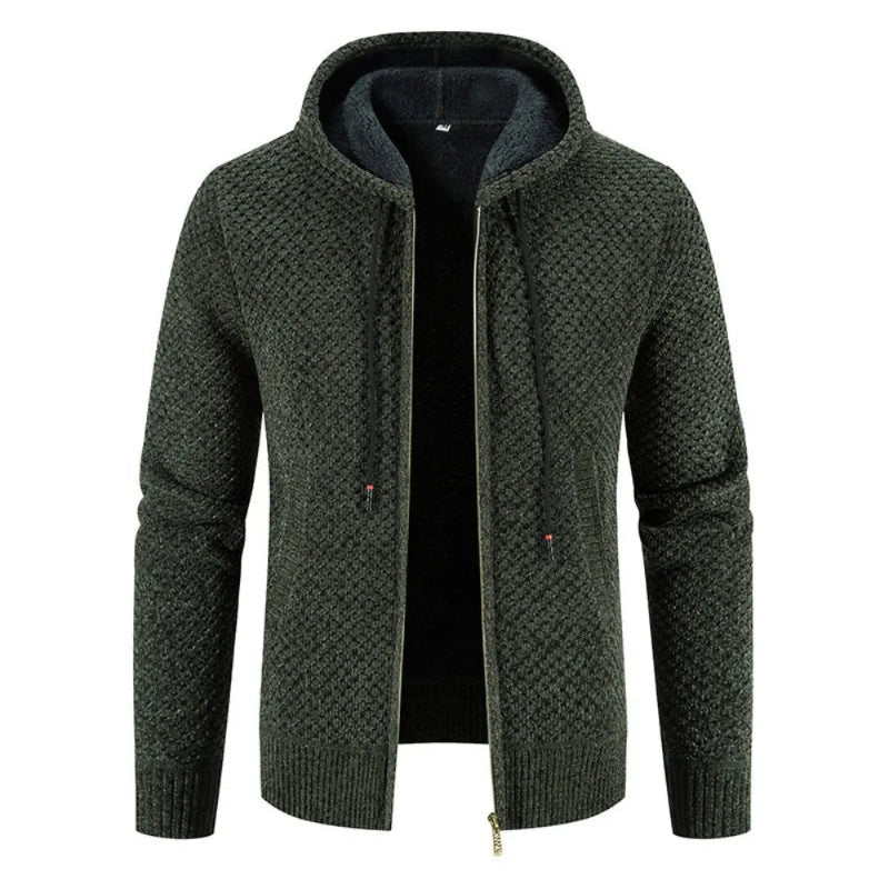 Herren Kapuzenjacke - Warme Reißverschlussjacke mit Fleecefutter für Herbst und Winter