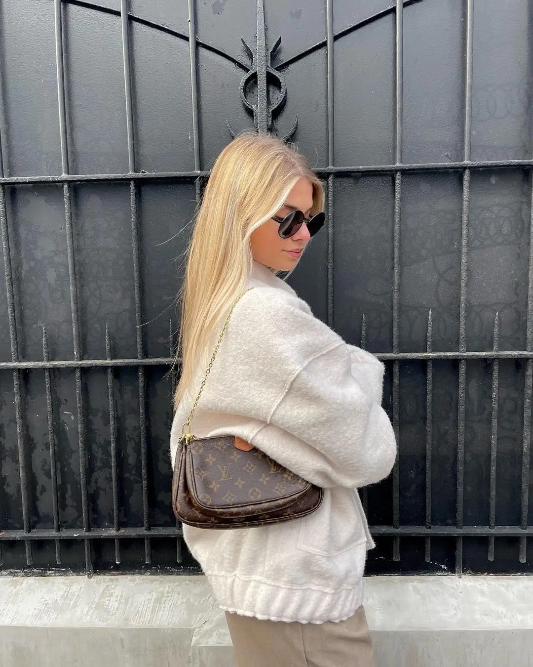 Übergroße Tweed Bomberjacke