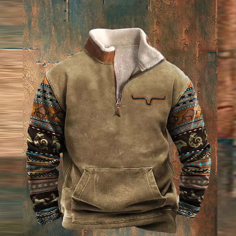 Lässiger Pullover mit Halbreißverschluss für Komfort