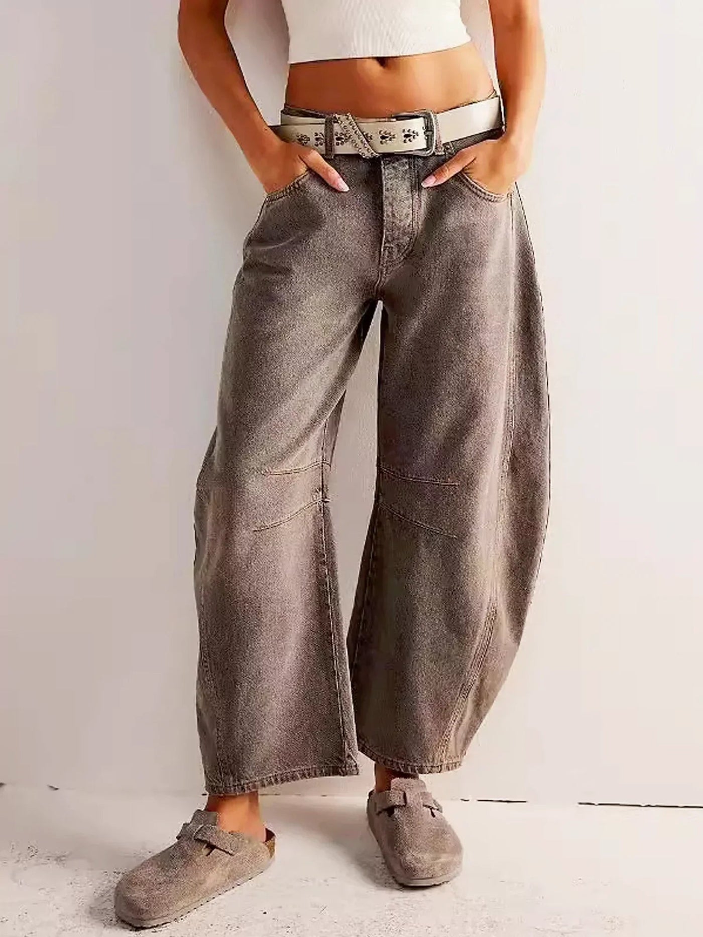 Leoparden Fassjeans für Selbstbewusste Styles