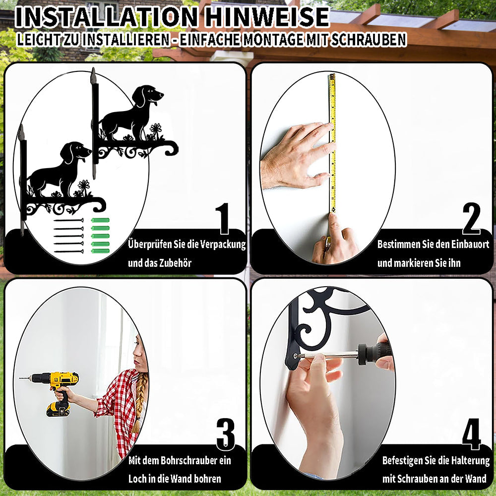 Dachshund Metall Pflanzständer zum Hängen