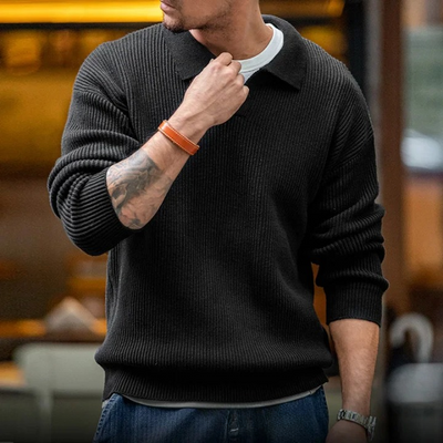Herren Strick-Polo-Pullover