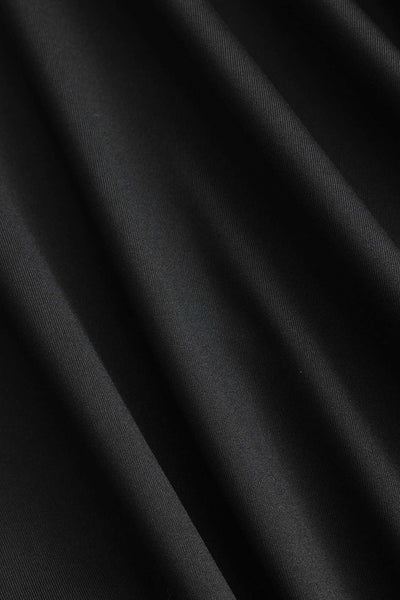 Valeria | Elegantes Schwarzes Langärmliges Minikleid – Figurbetonte Passform mit Drapierung & Rosendetail