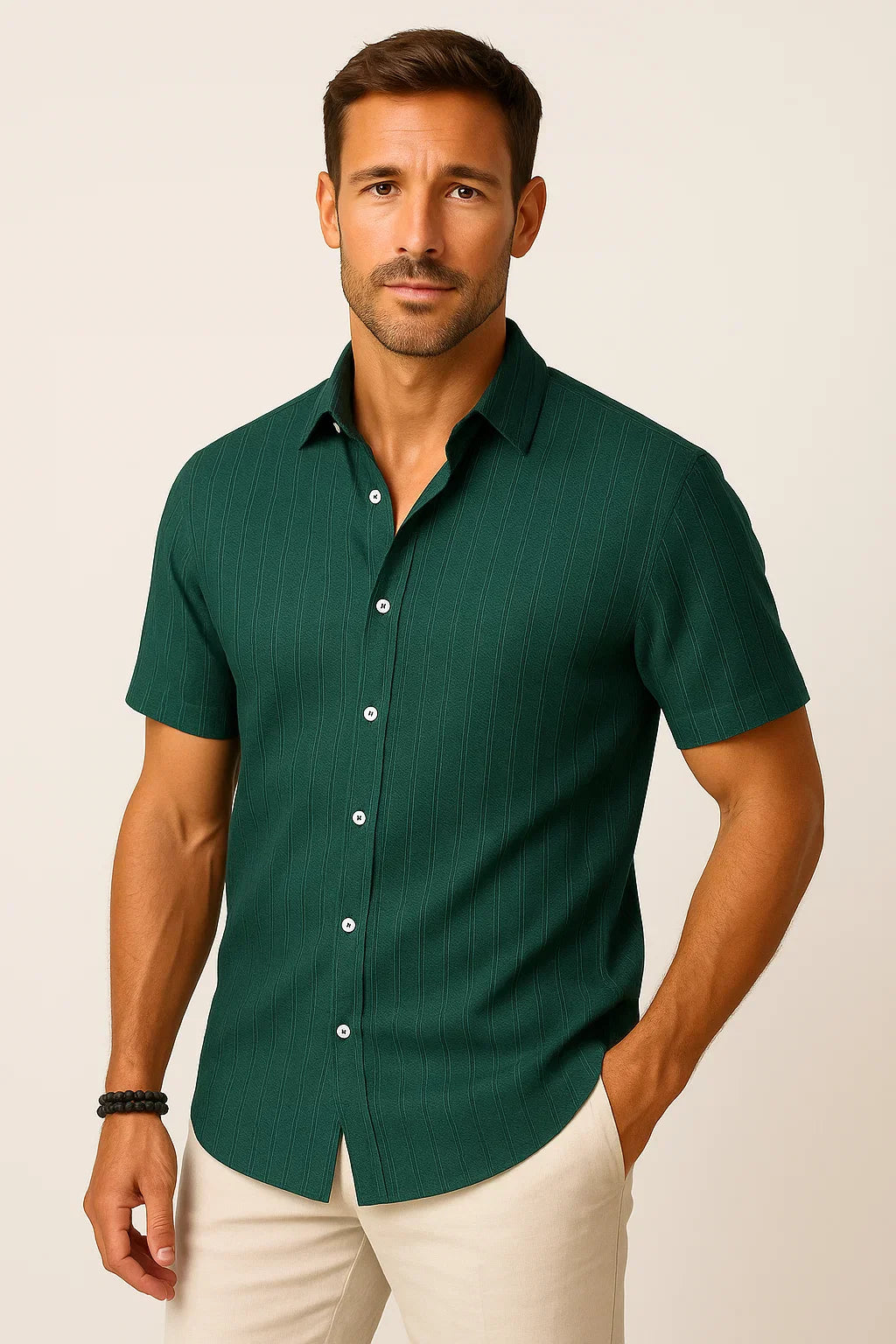 Modernes Kurzarmhemd mit Knopfleiste